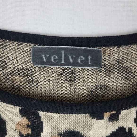 Velvet Graham & Spencer Cashmere Leopard Print Sweater Dress Size Small Tan Luxe - Picture 5 of 9